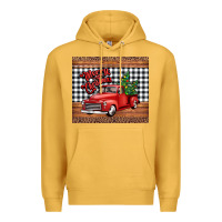 Mustard merry Christmas truck Premium Hoodie - Jasminsmagicworld