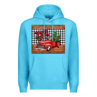 Ocean Blue merry Christmas truck Premium Hoodie - Jasminsmagicworld