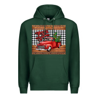 Sports Green merry Christmas truck Premium Hoodie - Jasminsmagicworld