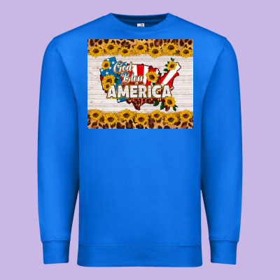 God Bless America Premium Sweatshirt Designed By Hra Design Shop