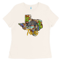 Bone texas map armadillo Ladies Tee - BarkalooDesign