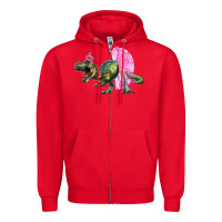 Balerina T Rex Dinosaur With Tutu Zipper Hoodie | Teevron