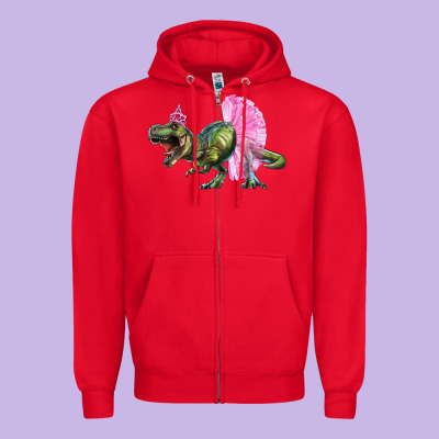 Zipper Hoodie balerina t rex dinosaur with tutu
