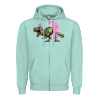 Seafoam balerina t rex dinosaur with tutu Zipper Hoodie - RanaPortraitStore