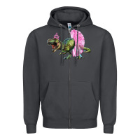 Smoke balerina t rex dinosaur with tutu Zipper Hoodie - RanaPortraitStore