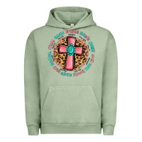 Pigment Oil Green love myself cross Urban Hoodie - MaliasSmallBusiness