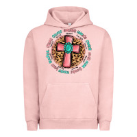 Pigment Salmon love myself cross Urban Hoodie - MaliasSmallBusiness