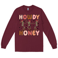 Burgundy howdy honey Long Sleeve Tee - MaliasSmallBusiness