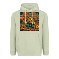 Matcha western sunflowers camera seamless pattern Heavyweight Hoodie - HRA Design Shop