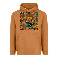 Meerkat western sunflowers camera seamless pattern Heavyweight Hoodie - HRA Design Shop
