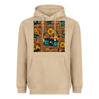 Mushroom western sunflowers camera seamless pattern Heavyweight Hoodie - HRA Design Shop