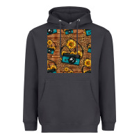 Smoke western sunflowers camera seamless pattern Heavyweight Hoodie - HRA Design Shop