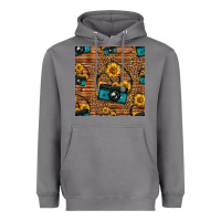 Western Sunflowers Camera Seamless Pattern Heavyweight Hoodie | Teevron