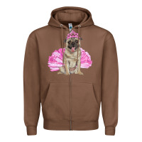 Chestnut balerina pug with tutu Zipper Hoodie - RanaPortraitStore