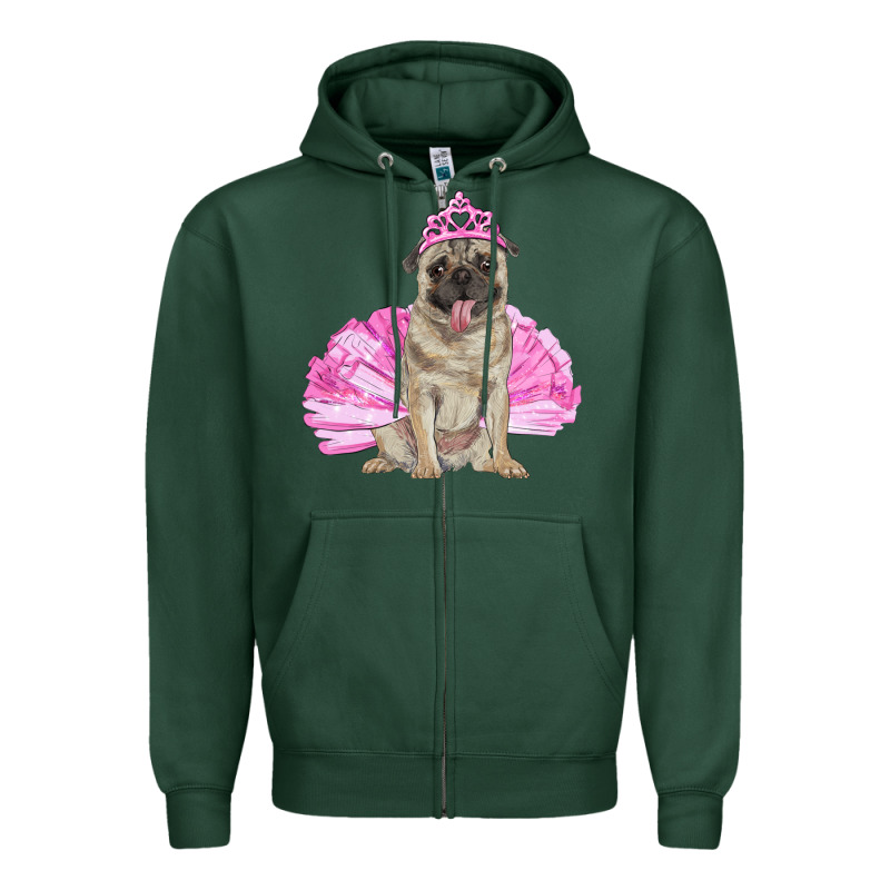 Balerina Pug With Tutu Zipper Hoodie by RanaPortraitStore | Teevron