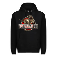 Black Papasaurus T-Rex Premium Hoodie - LillyAllenDesigns