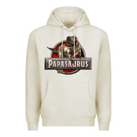 Oatmeal Heather Papasaurus T-Rex Premium Hoodie - LillyAllenDesigns