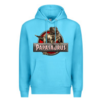 Ocean Blue Papasaurus T-Rex Premium Hoodie - LillyAllenDesigns