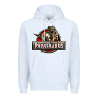 White Papasaurus T-Rex Premium Hoodie - LillyAllenDesigns