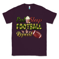 Plum eat sleep football repeat Classic Tee - BundleAndBundleShop