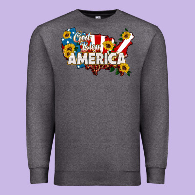 God Bless America Premium Sweatshirt Designed By Hra Design Shop