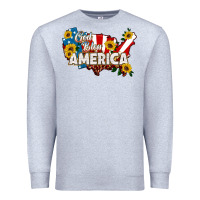 Heather Grey god bless america Premium Sweatshirt - HRA Design Shop