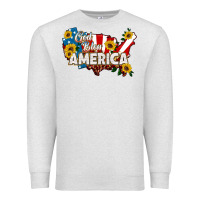 Oatmeal Heather god bless america Premium Sweatshirt - HRA Design Shop