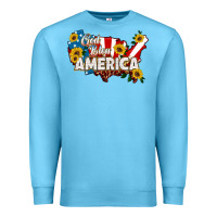 Ocean Blue god bless america Premium Sweatshirt - HRA Design Shop