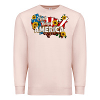 Pale Pink god bless america Premium Sweatshirt - HRA Design Shop