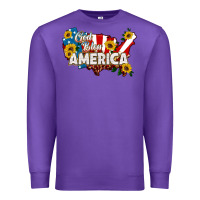 Purple god bless america Premium Sweatshirt - HRA Design Shop