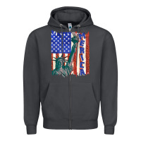 Smoke usa flag with statue of liberty Zipper Hoodie - texasbilliewilder