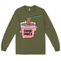 Army Green instant good vibes noodles Long Sleeve Tee - MaliasSmallBusiness