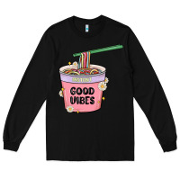 Black instant good vibes noodles Long Sleeve Tee - MaliasSmallBusiness