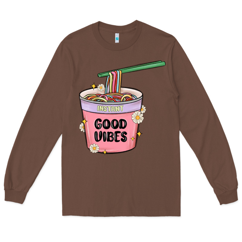 Instant Good Vibes Noodles Long Sleeve Tee by MaliasSmallBusiness | Teevron