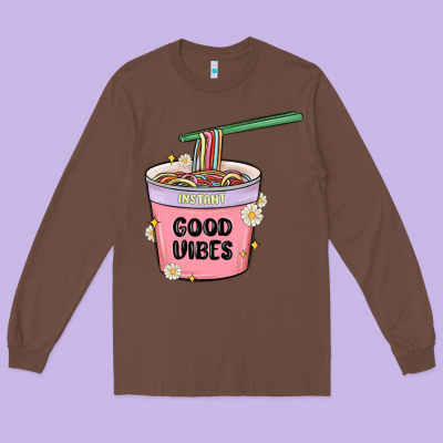 Long Sleeve Tee instant good vibes noodles