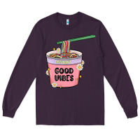Plum instant good vibes noodles Long Sleeve Tee - MaliasSmallBusiness