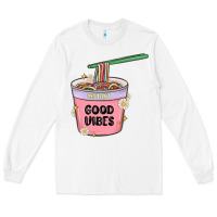 White instant good vibes noodles Long Sleeve Tee - MaliasSmallBusiness