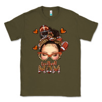 Army Green football messy bun mom Classic Tee - texasbilliewilder