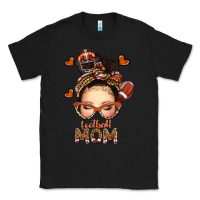 Black football messy bun mom Classic Tee - texasbilliewilder