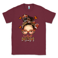 Burgundy football messy bun mom Classic Tee - texasbilliewilder