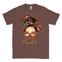 Chestnut football messy bun mom Classic Tee - texasbilliewilder