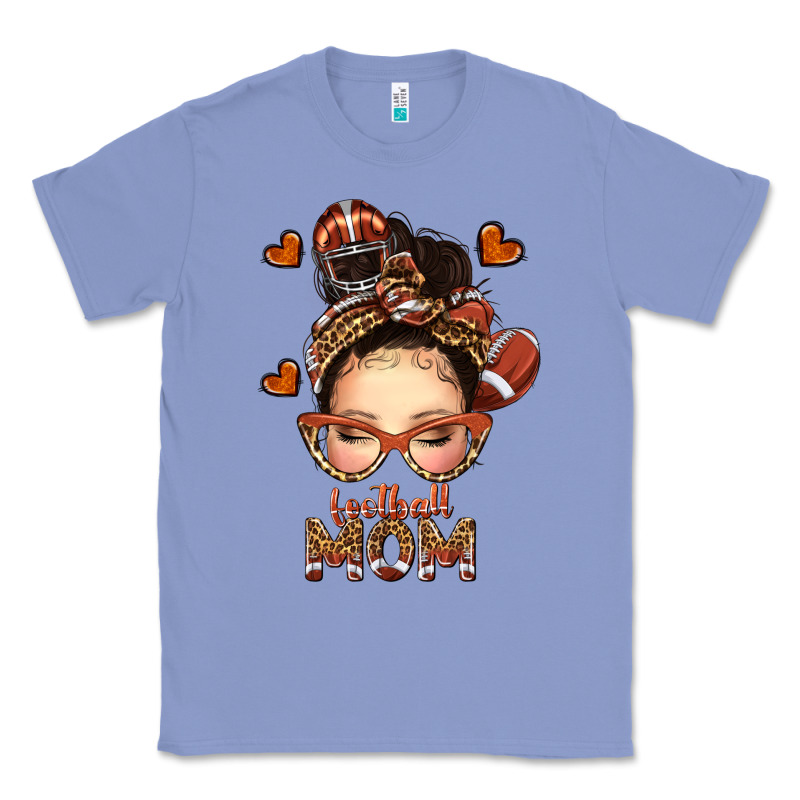 Football Messy Bun Mom Classic Tee by texasbilliewilder | Teevron