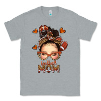 Heather Grey football messy bun mom Classic Tee - texasbilliewilder