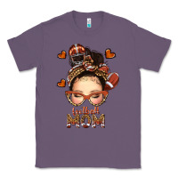 Lavender football messy bun mom Classic Tee - texasbilliewilder