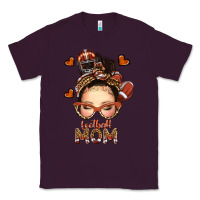 Plum football messy bun mom Classic Tee - texasbilliewilder