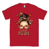 Red football messy bun mom Classic Tee - texasbilliewilder