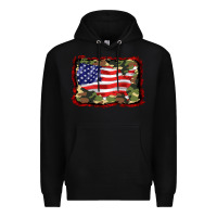 Black distressed american flag Premium Hoodie - BarkalooDesign