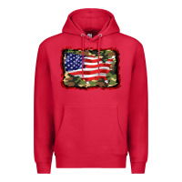 Cardinal distressed american flag Premium Hoodie - BarkalooDesign