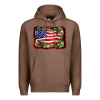 Chestnut distressed american flag Premium Hoodie - BarkalooDesign