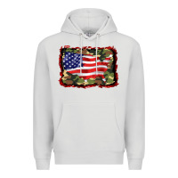 Dove Grey distressed american flag Premium Hoodie - BarkalooDesign